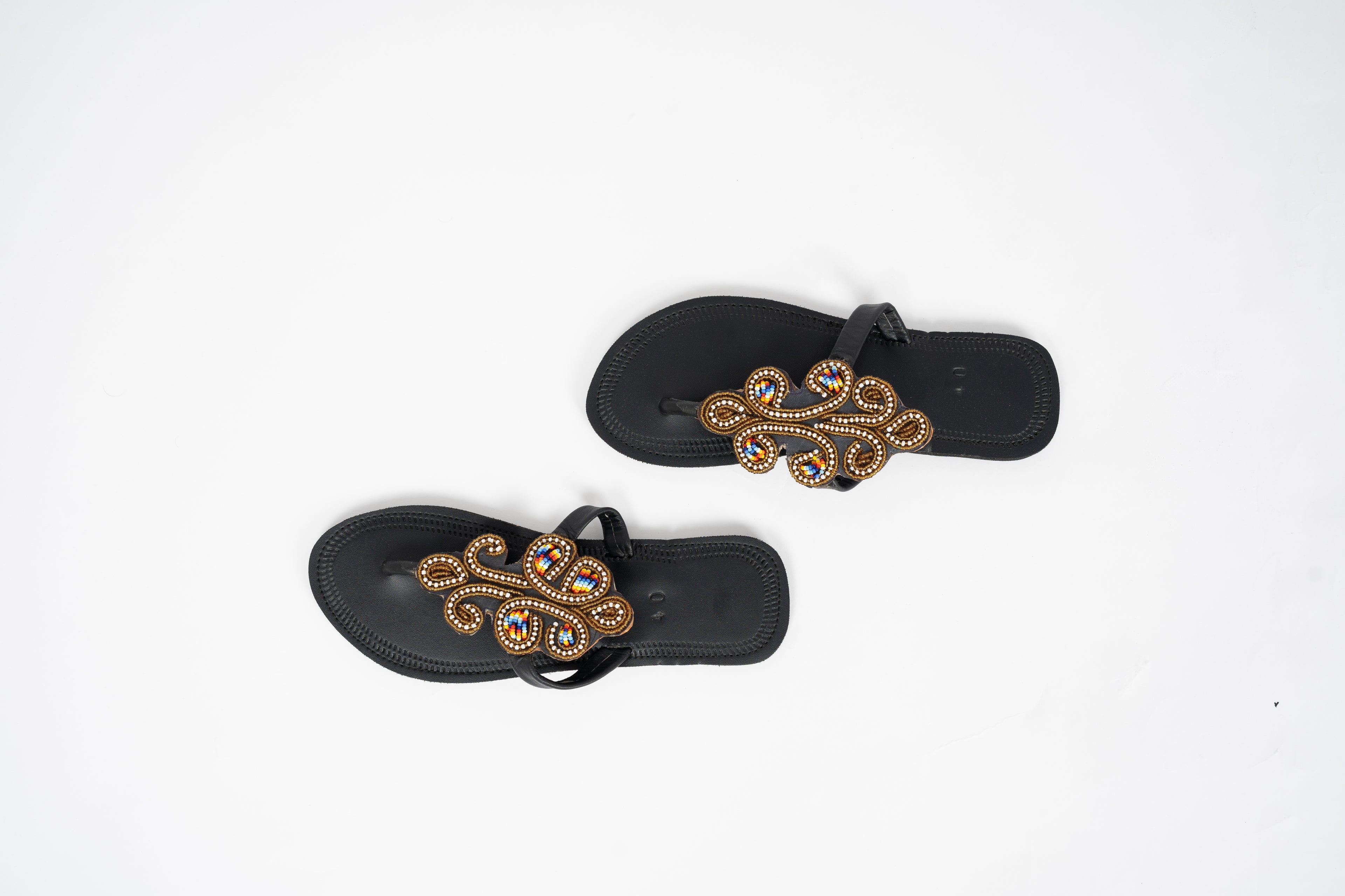 ”Tausi” Beaded leather sandals