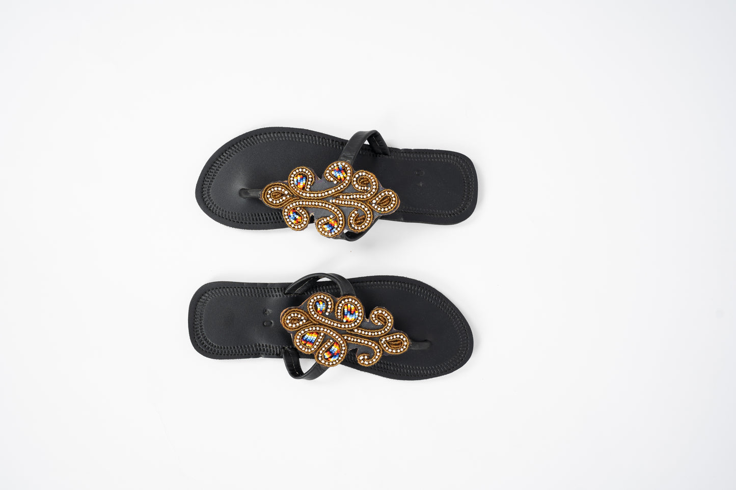 ”Tausi” Beaded leather sandals
