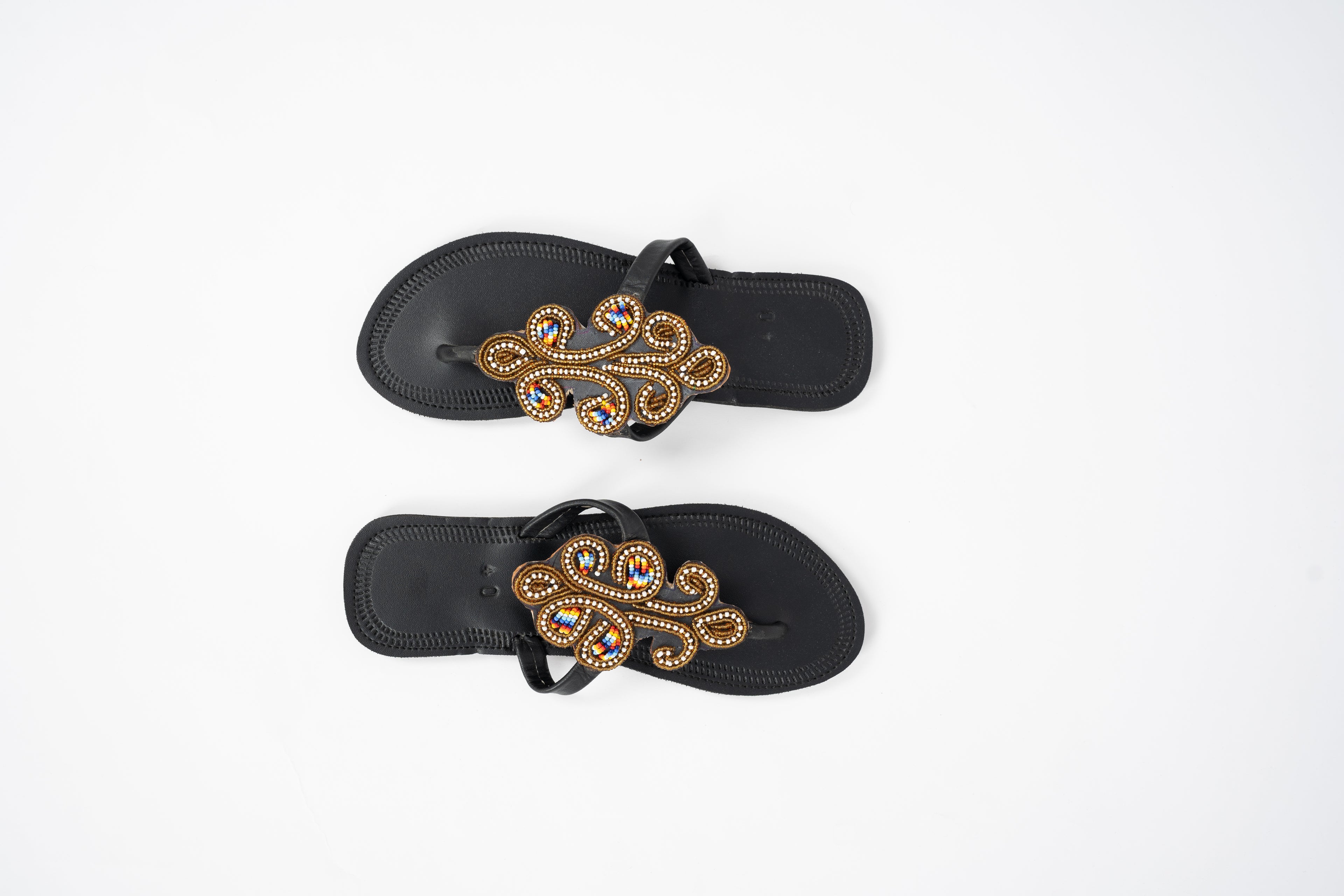 ”Tausi” Beaded leather sandals