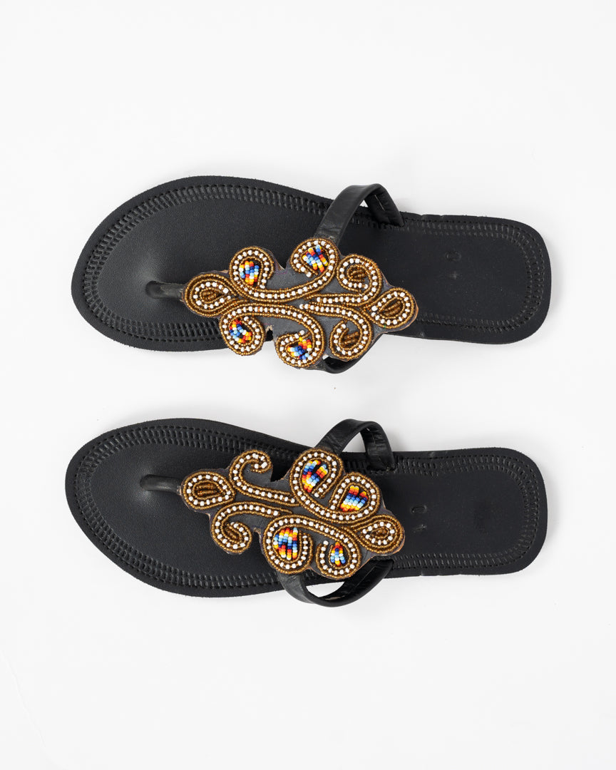 ”Tausi” Beaded leather sandals