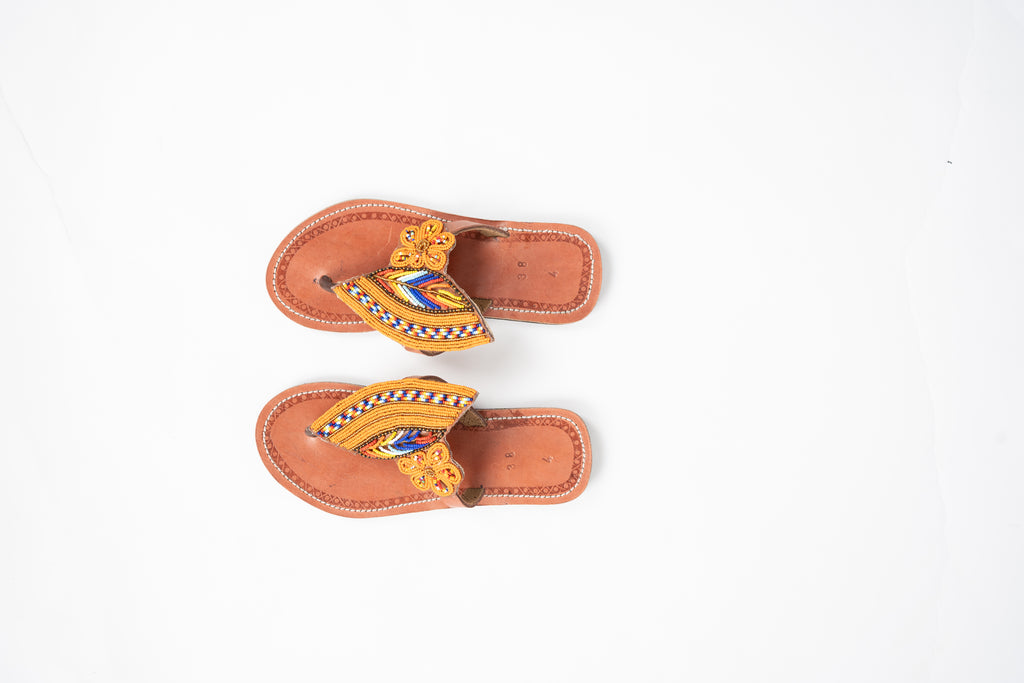 “Ngao” Maasai beaded leather sandals