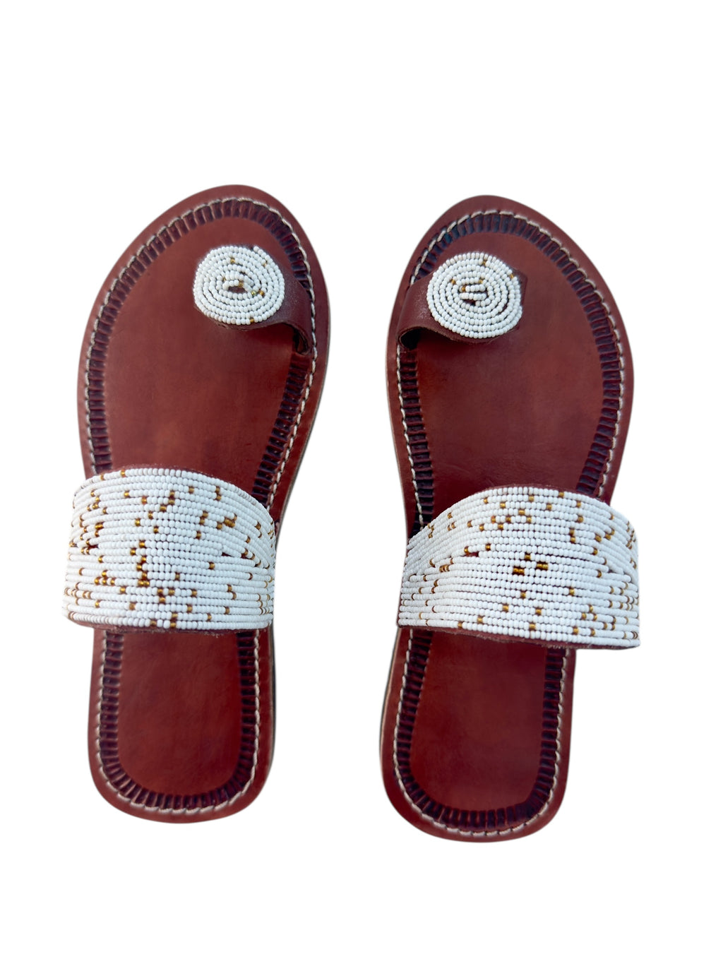 Neema Maasai Beaded Leather Sandals – Handcrafted African Minimalist Elegance