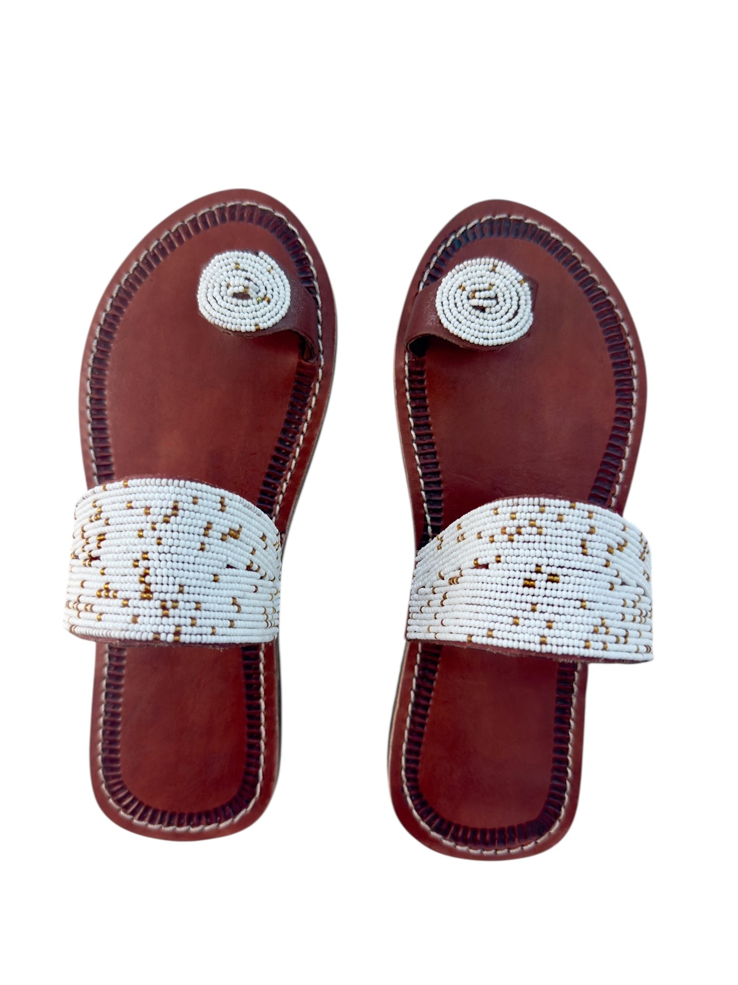 Neema Maasai Beaded Leather Sandals – Handcrafted African Minimalist Elegance