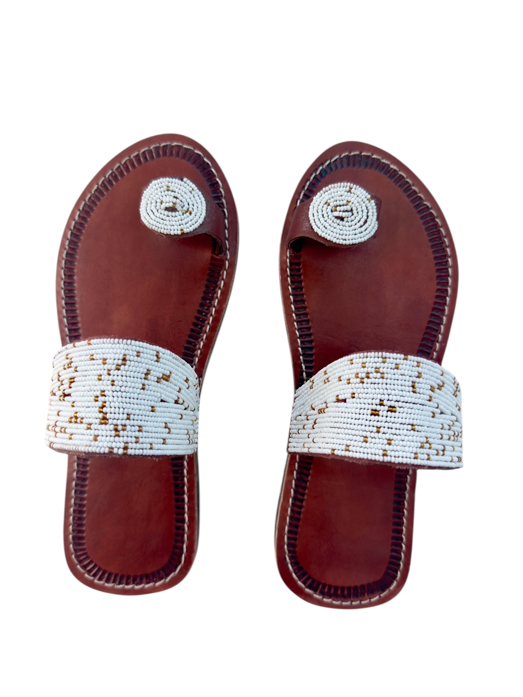 Neema Maasai Beaded Leather Sandals – Handcrafted African Minimalist Elegance