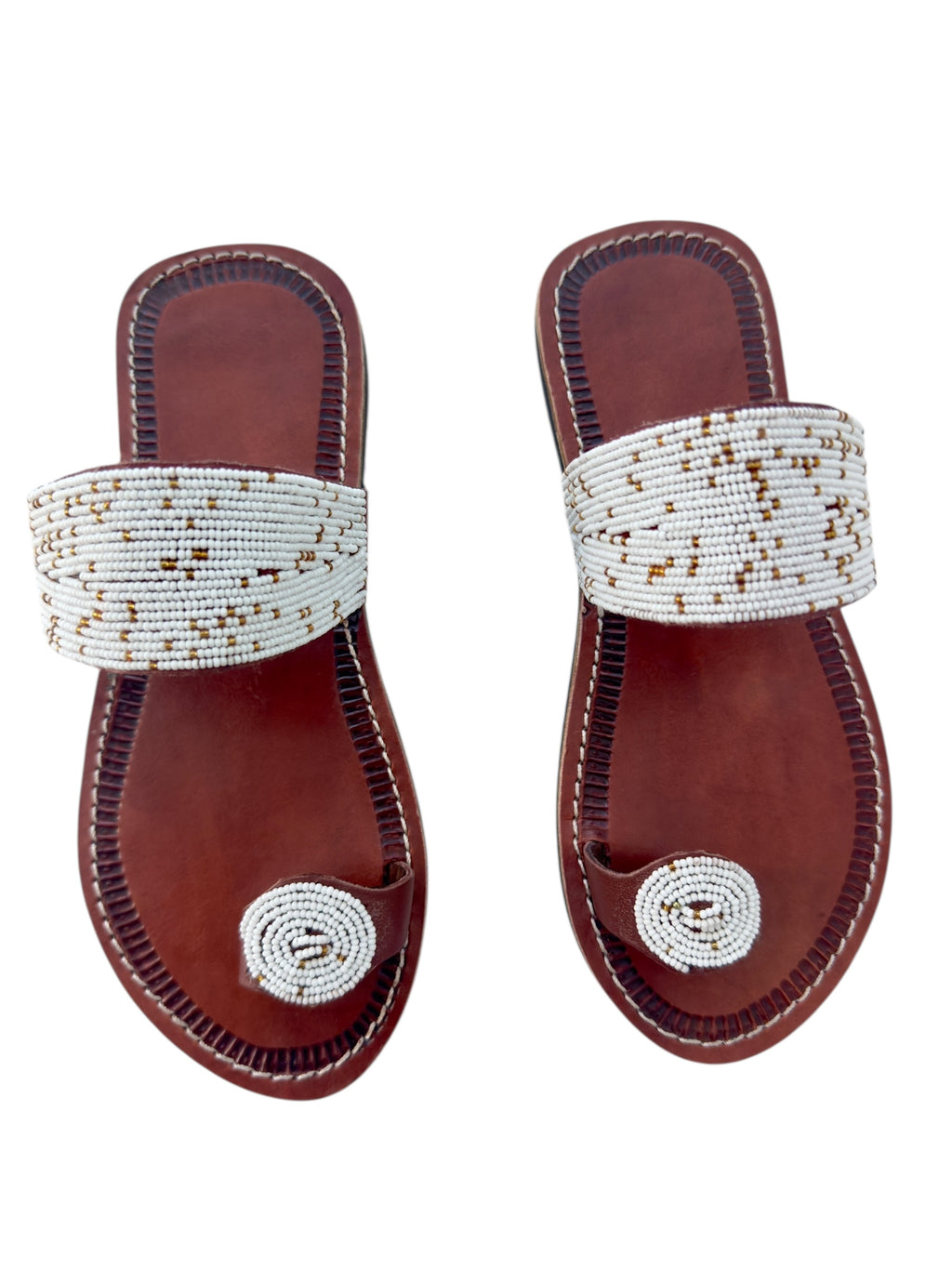 Neema Maasai Beaded Leather Sandals – Handcrafted African Minimalist Elegance