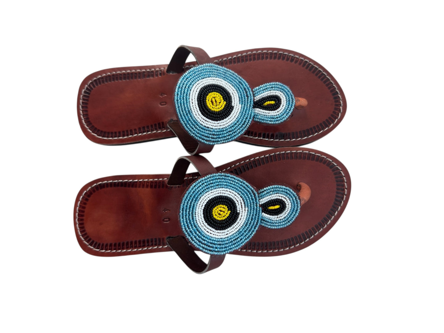 Imara Maasai Beaded Leather Sandals for Women – Handcrafted African Footwear