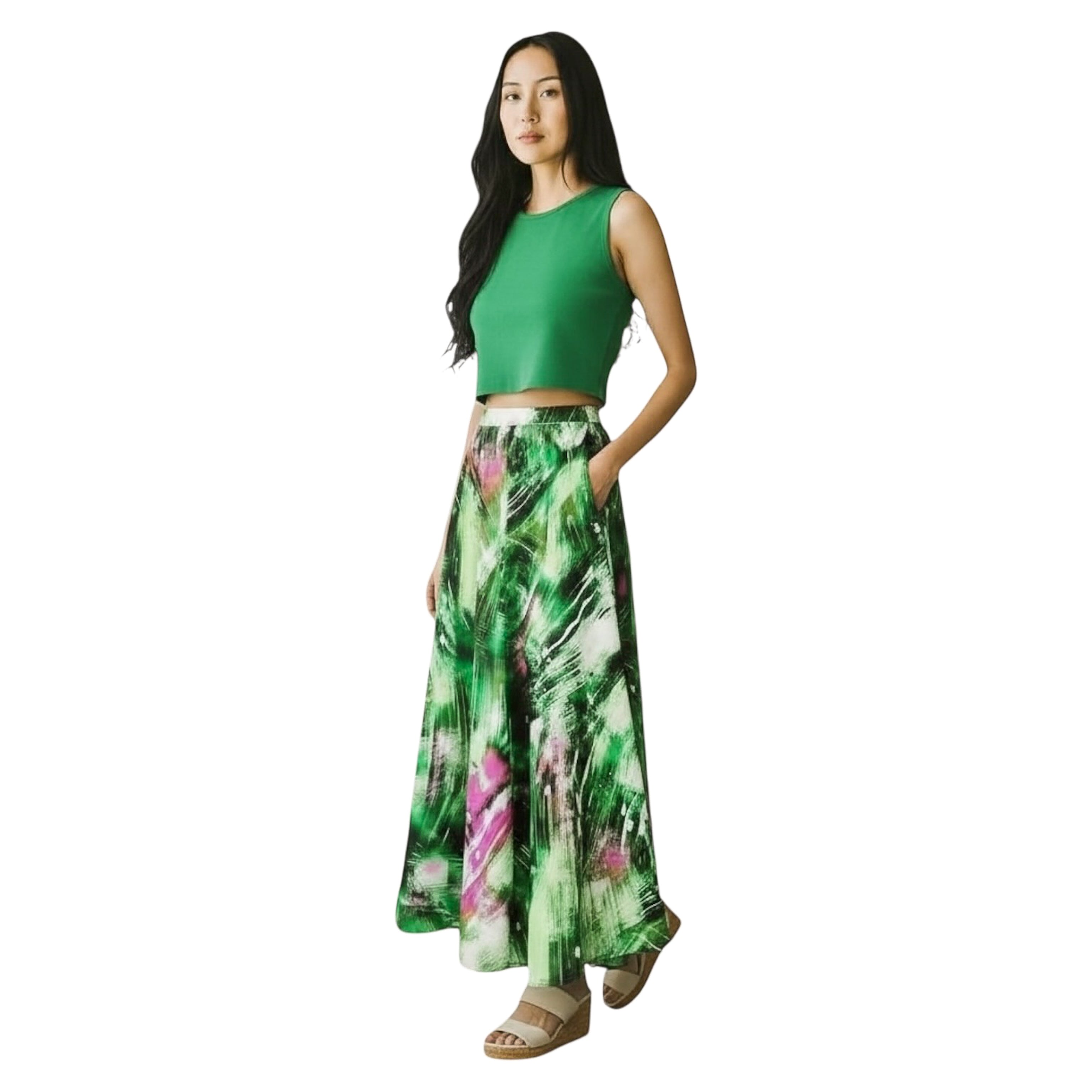 Hues by Kui – Ankara Swirl Maxi Skirt (100% Cotton)