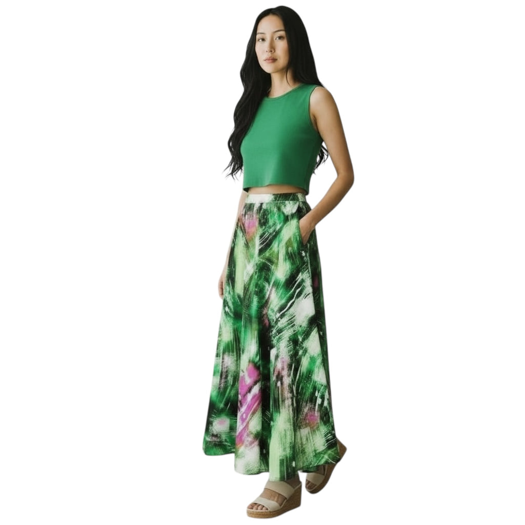 Hues by Kui – Ankara Swirl Maxi Skirt (100% Cotton)