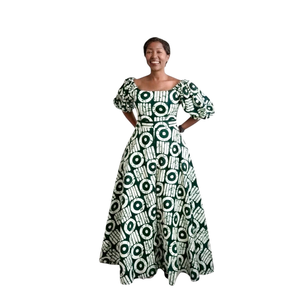 Emerald Orbit Ankara Jumpsuit – 100% Cotton African Print One-Piece by Hues by Kui