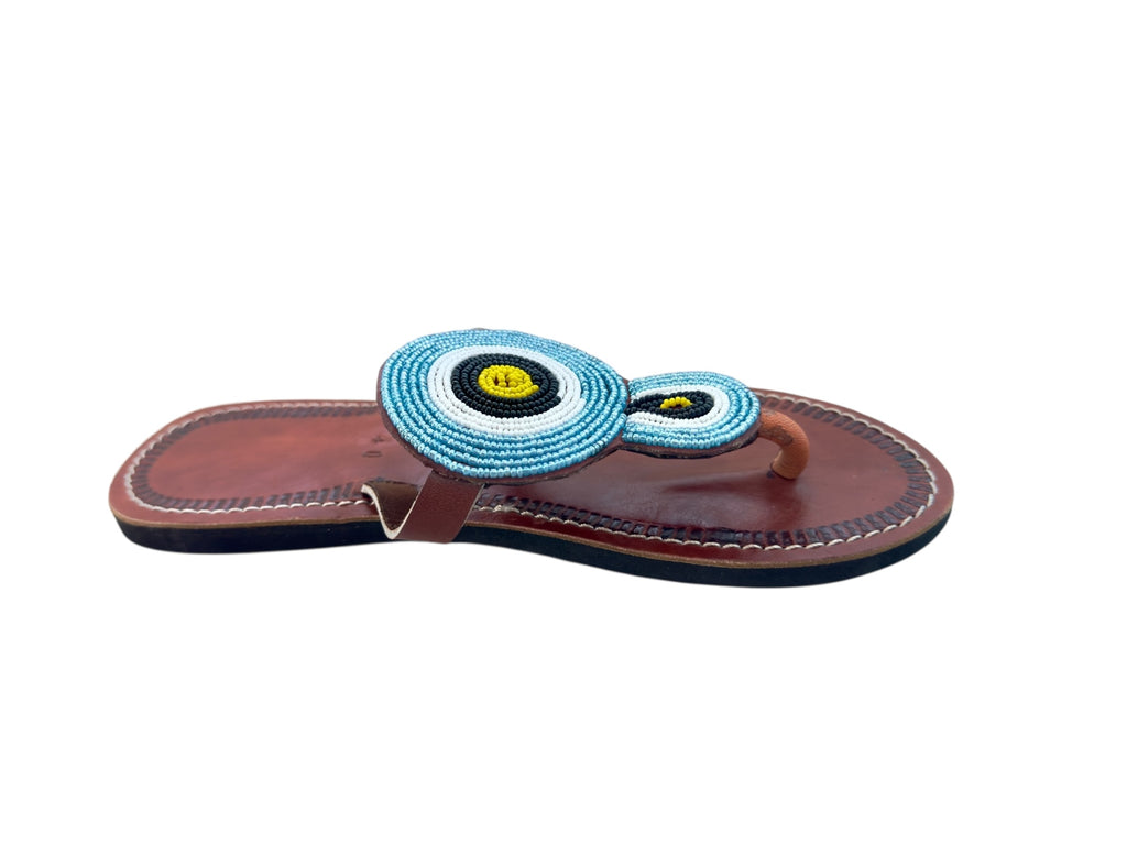 Imara Maasai Beaded Leather Sandals for Women – Handcrafted African Footwear