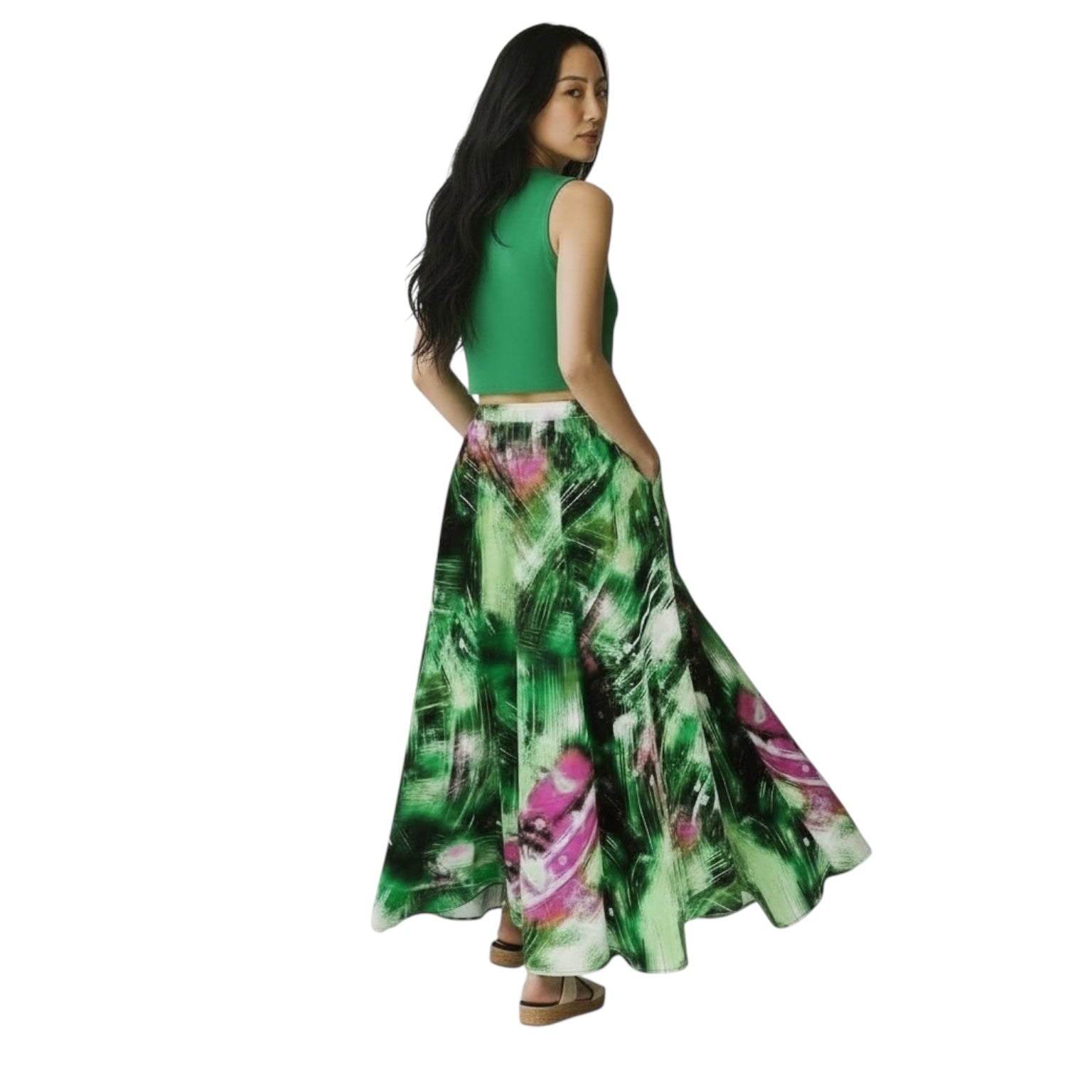 Hues by Kui – Ankara Swirl Maxi Skirt (100% Cotton)