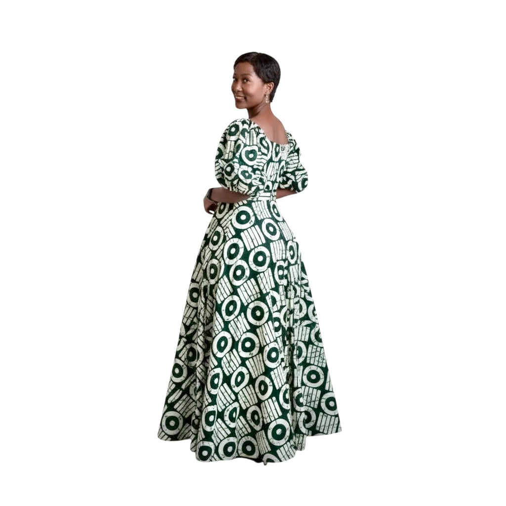 Emerald Orbit Ankara Jumpsuit – 100% Cotton African Print One-Piece by Hues by Kui