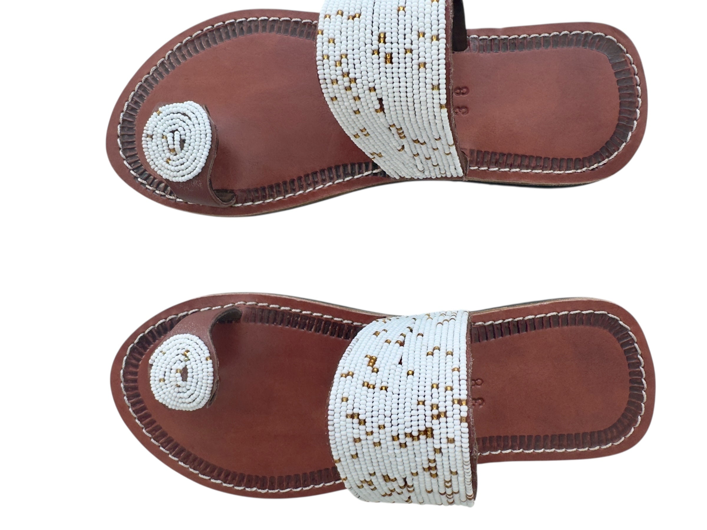 Neema Maasai Beaded Leather Sandals – Handcrafted African Minimalist Elegance