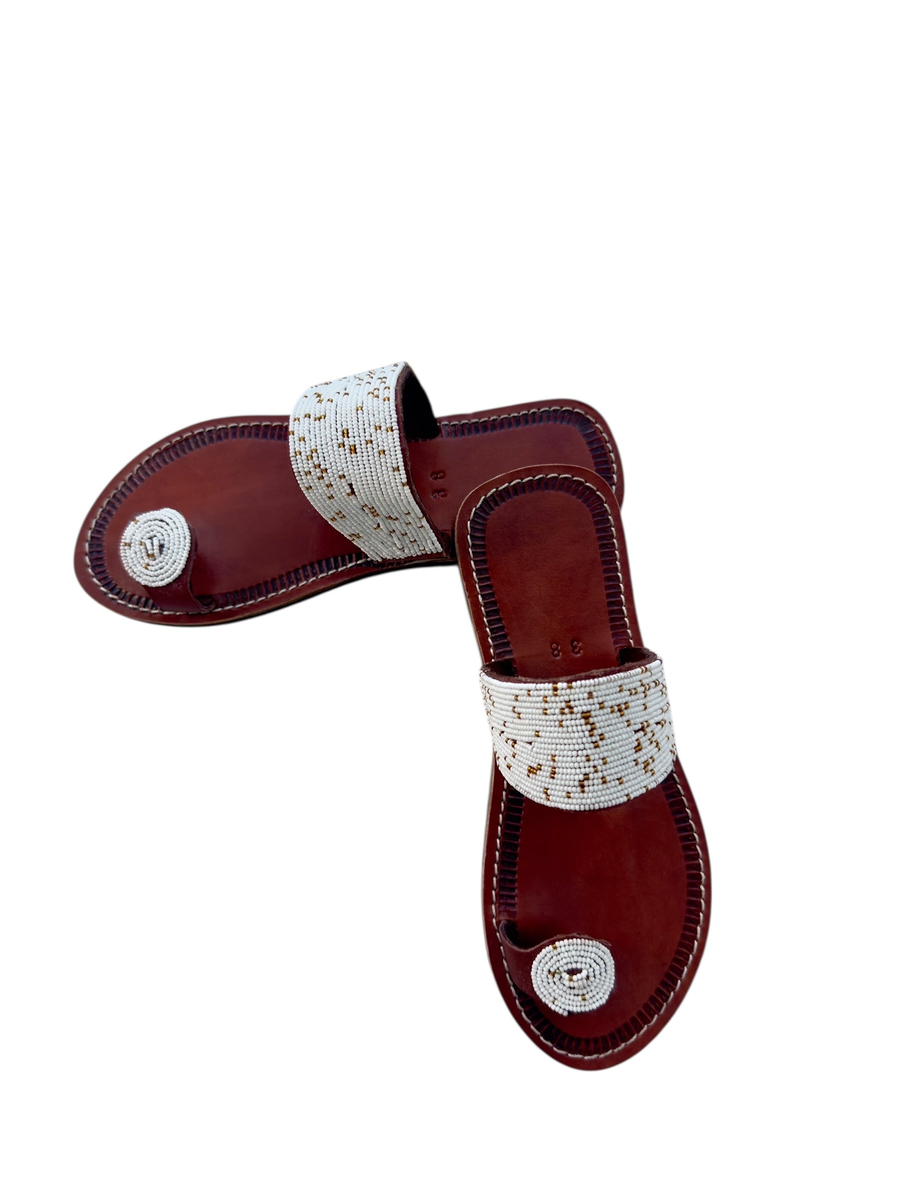 Neema Maasai Beaded Leather Sandals – Handcrafted African Minimalist Elegance