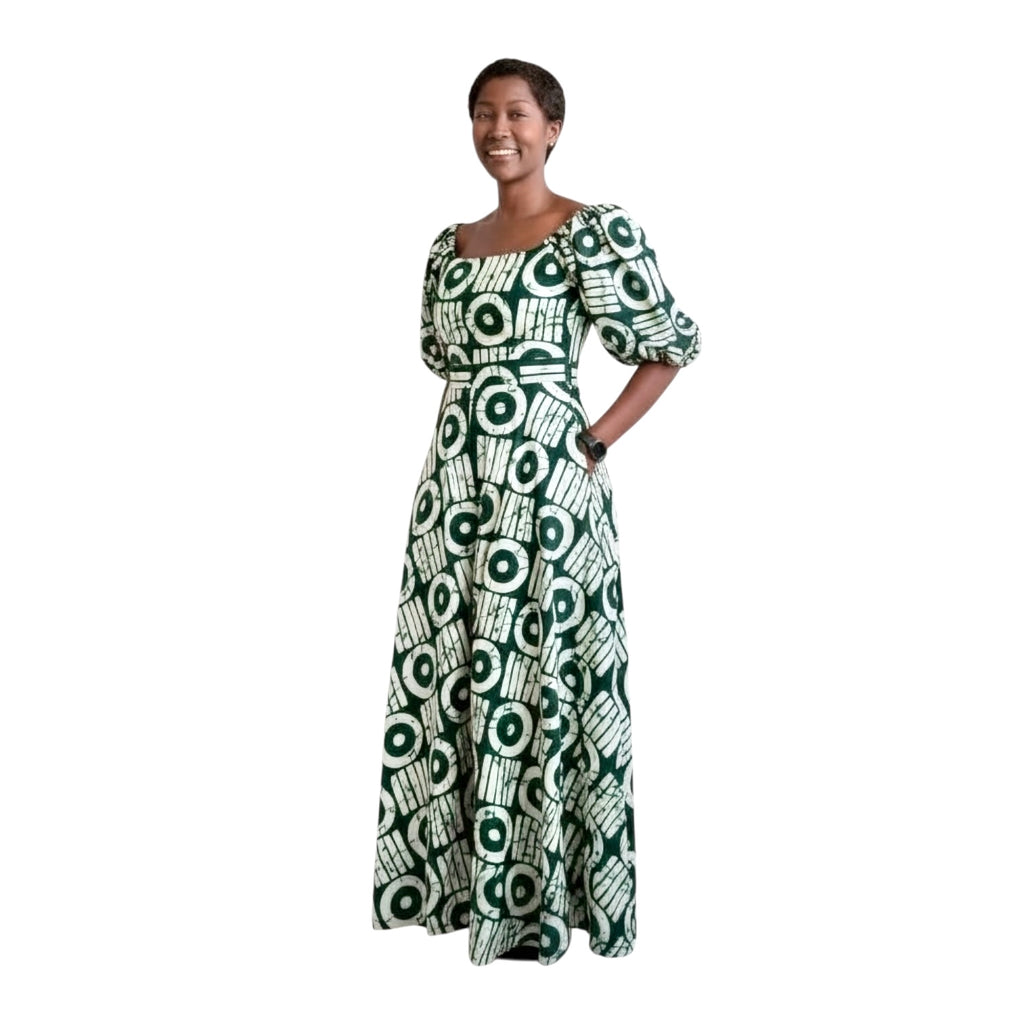Emerald Orbit Ankara Jumpsuit – 100% Cotton African Print One-Piece by Hues by Kui