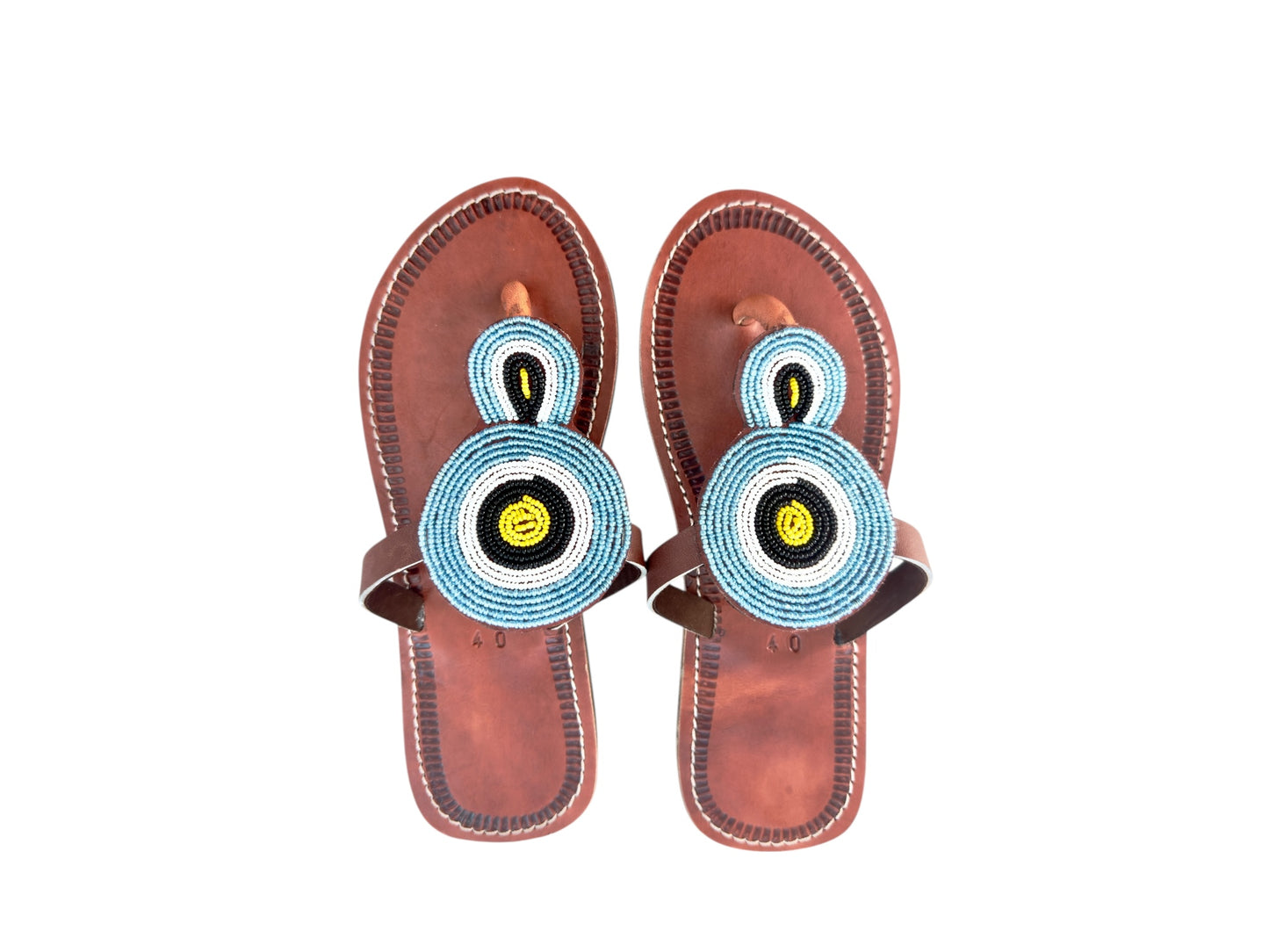 Imara Maasai Beaded Leather Sandals for Women – Handcrafted African Footwear