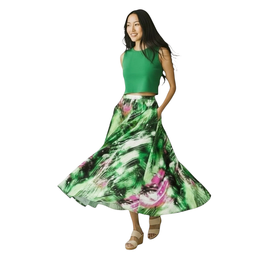 Hues by Kui – Ankara Swirl Maxi Skirt (100% Cotton)