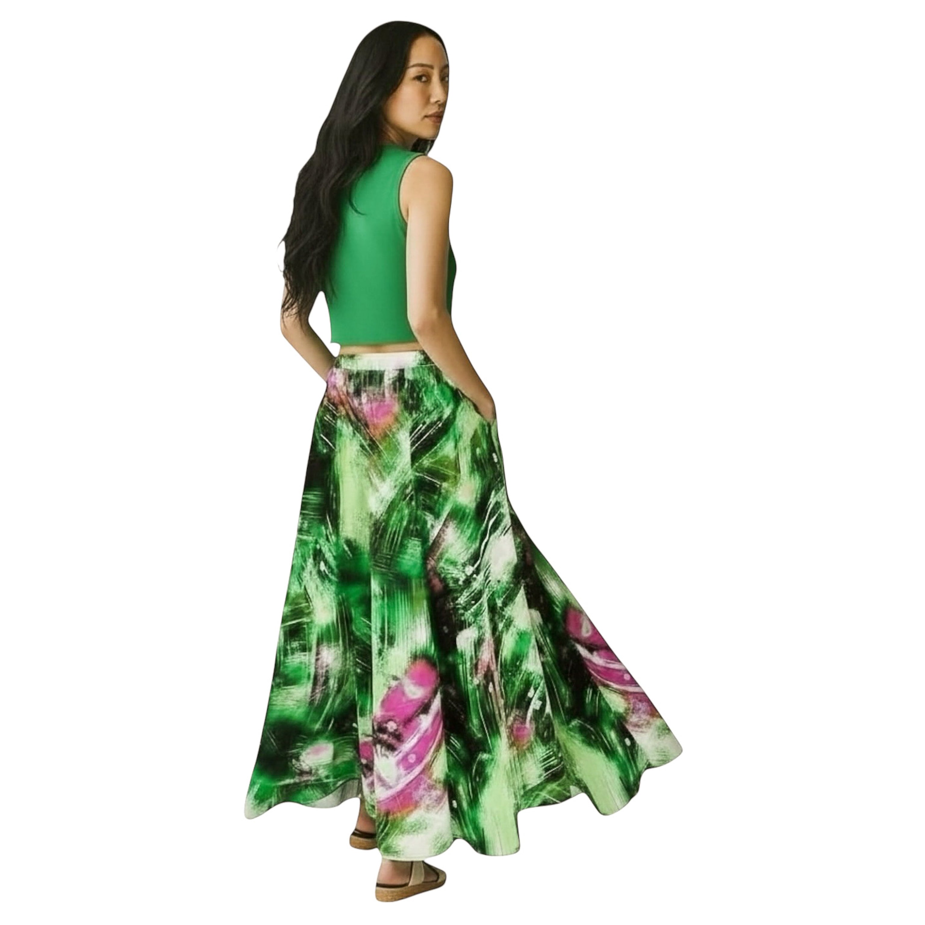 Hues by Kui – Ankara Swirl Maxi Skirt (100% Cotton)