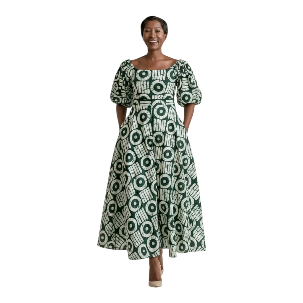 Emerald Orbit Ankara Jumpsuit – 100% Cotton African Print One-Piece by Hues by Kui
