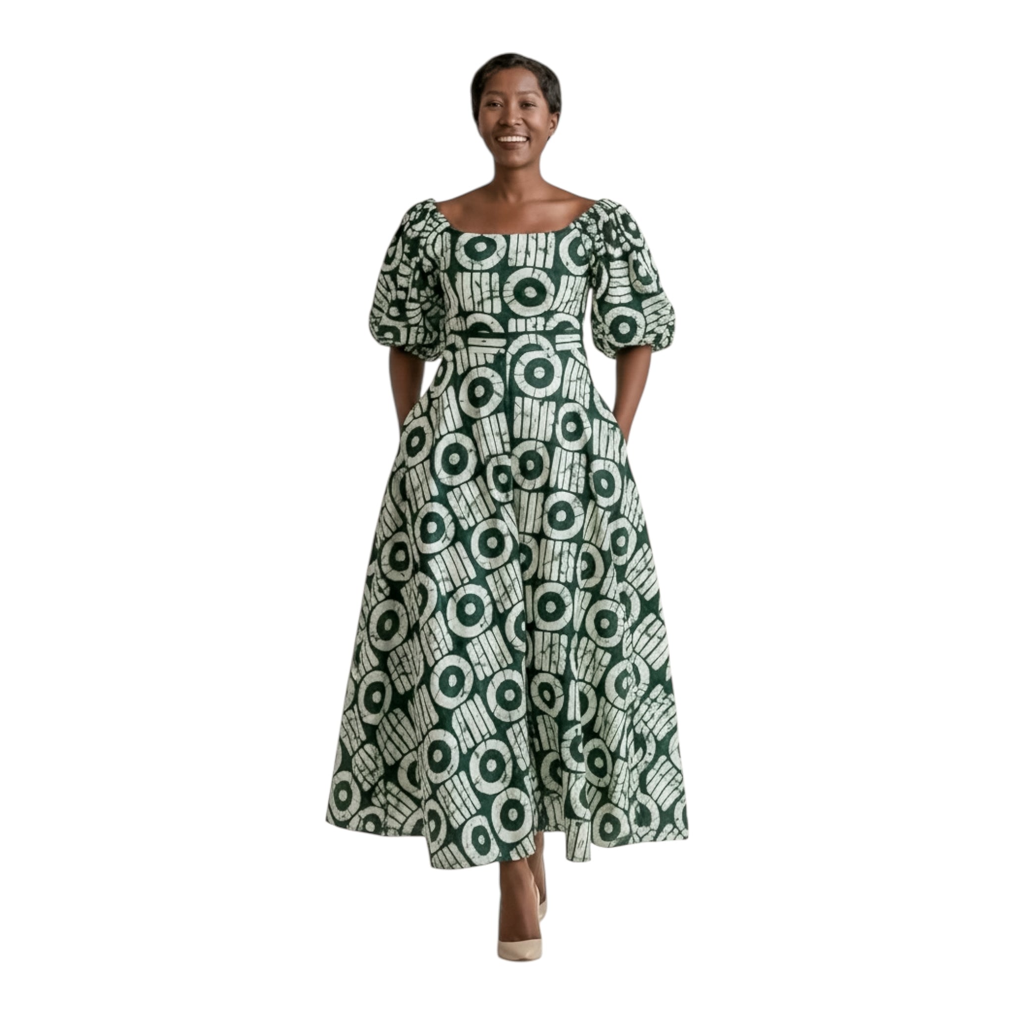 Emerald Orbit Ankara Jumpsuit – 100% Cotton African Print One-Piece by Hues by Kui