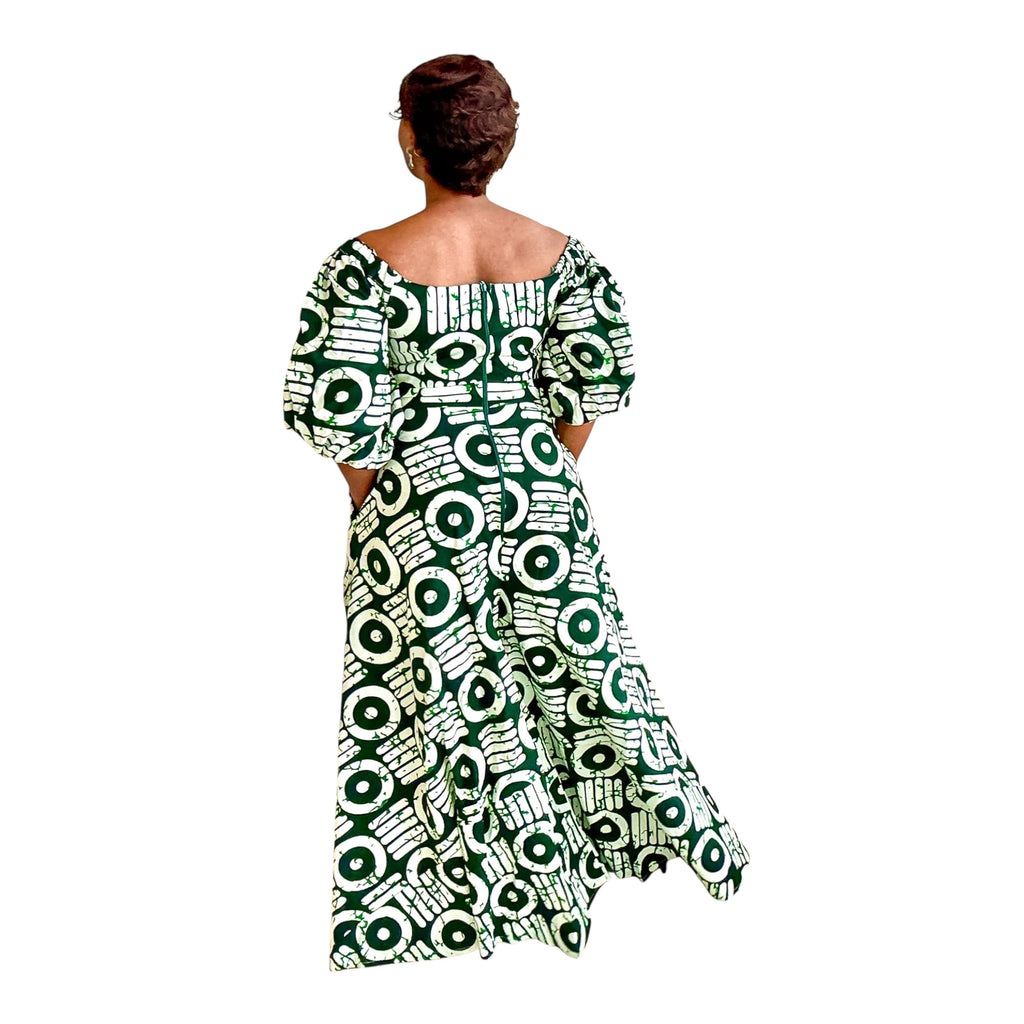 Emerald Orbit Ankara Jumpsuit – 100% Cotton African Print One-Piece by Hues by Kui