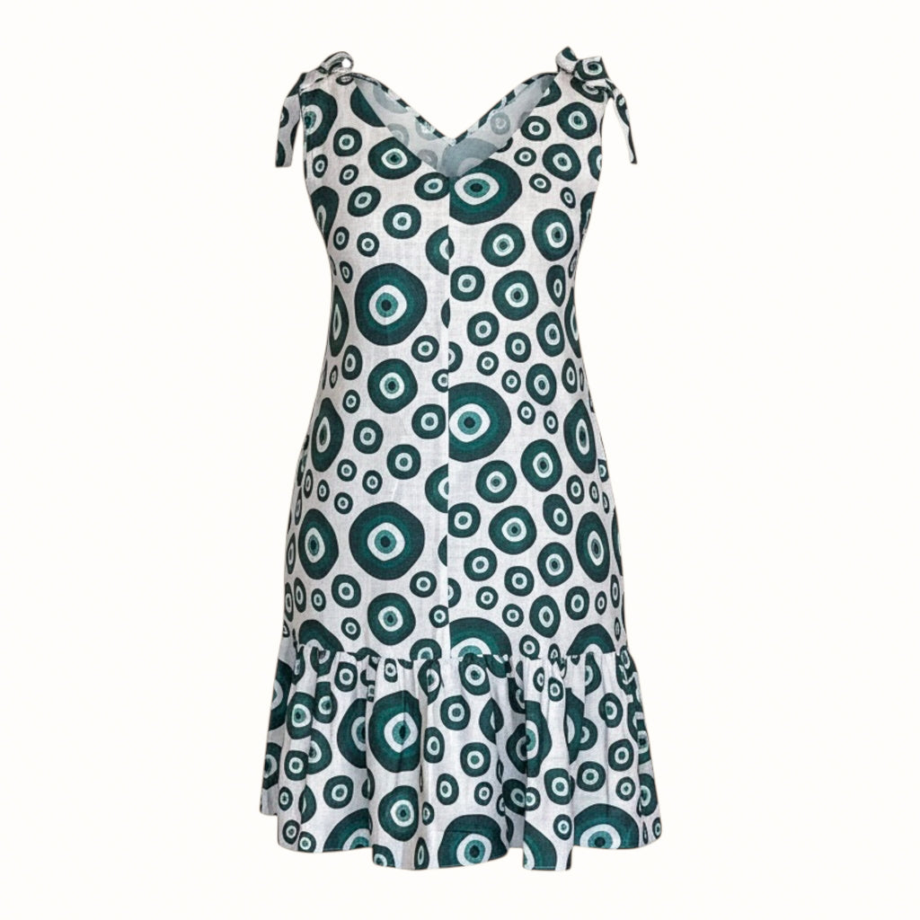 Zuri Cotton Midi Dress- Afro Print Resort Dress | Hues by Kui