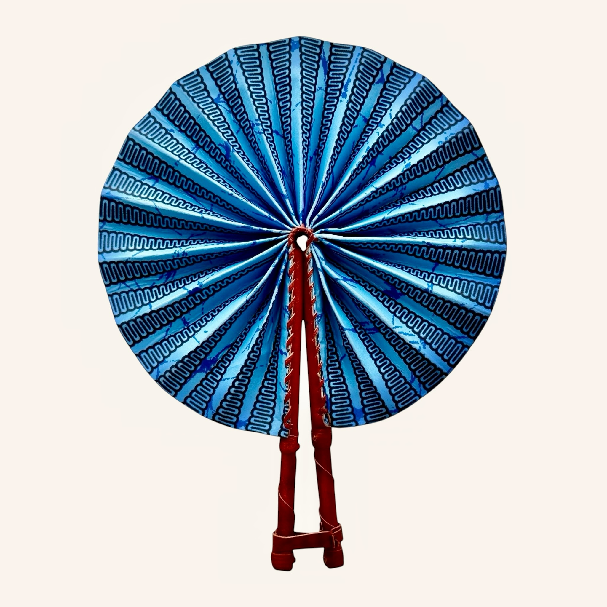 Mawimbi Handcrafted African Fan – Azure Tide